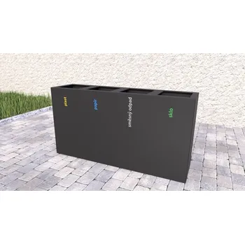 Odpadkový koš Koš na tříděný odpad Steel III Typ ukotvení: klasické (šrouby), Barva konstrukce: modrá