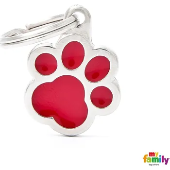 psí známka My Family Známka Classic - tlapka červená