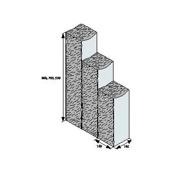 Zahradní obrubník BEST PALISÁDA STONE výška 500mm ŠTÍPANÁ, OSTAŘENÁ colormix brilant