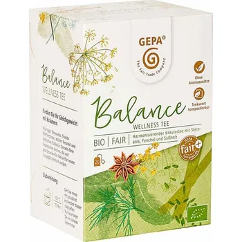 Čaj Gepa Bio bylinný wellness čaj Balance, porcovaný 20 x 1,5 g