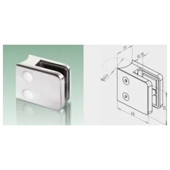 JAP Nerezový Držák skla hranatý 12,76mm, AISI 304