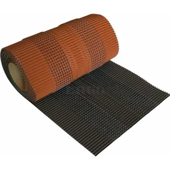 Střecha ERGO Hřebenový a nárožní pás – CELOOLOVĚNÝ - šíře 280mm tmavě hnědá/cihlově červená