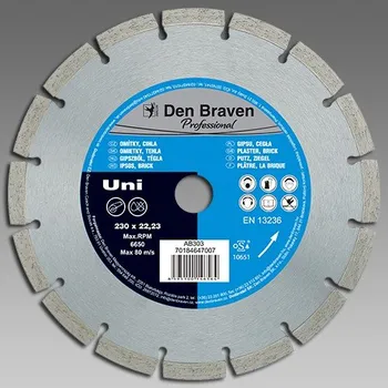 Řezný kotouč DEN BRAVEN DIA kotouč řezný PROFI UNI 230mm