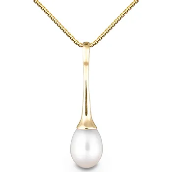 Přívěsek Přívěšek ze žlutého zlata s bílou perlou 320