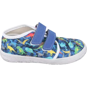 Dívčí tenisky Jonap barefoot plátěnky B17 modré dino 29
