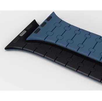 Silikonový Magnetický Pásek Na Apple Watch 42/44/45/49 Barva: Modro-Černá