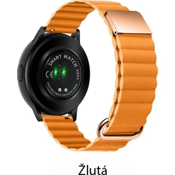 Příslušenství k chytrým hodinkám Magnetický Kožený Pásek Na Garmin Venu 2 Plus / Sq - Řemínek 20 Mm Barva: Žlutá