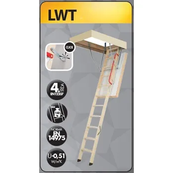 FAKRO Půdní schody 280 LWT 70x120 cm - 3-dílné