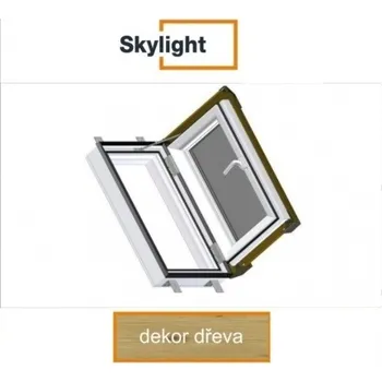 Okno DOBROPLAST - SKYLIGHT LOFT plastový střešní výlez PVC dezén dřeva 4/7 - 45/73cm