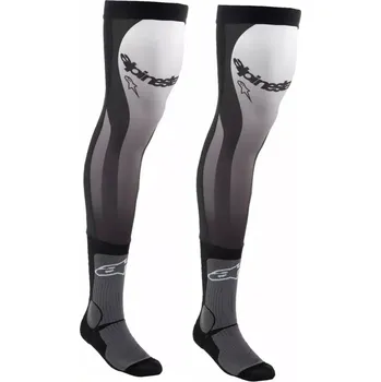 Pánské ponožky Motokrosové nadkolenky / vysoké ponožky ALPINESTARS SOCK KNEE BRACE barva černá/šedá/bílá velikost L/XL - EUR 42-48 (dlouhé ponožky navržené pro použití s řadou off-road botů a kolenních chráničů)