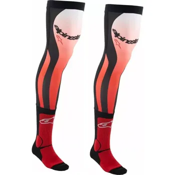 Pánské ponožky Motokrosové nadkolenky / vysoké ponožky ALPINESTARS SOCK KNEE BRACE barva červená/bílá velikost L/XL - EUR 42-48 (dlouhé ponožky navržené pro použití s řadou off-road botů a kolenních chráničů)