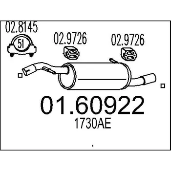 Auto-moto Zadní tlumič výfuku MTS 01.60922