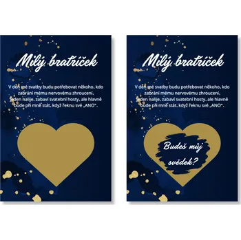 Party nádobí Personal Stírací los pro svědka - Royal blue Barva: Stříbrná