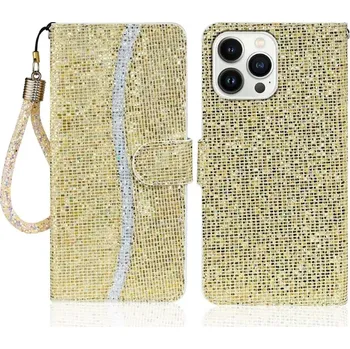 Pouzdro na mobilní telefon Pouzdro pro iPhone 15 Pro Glitter zlaté