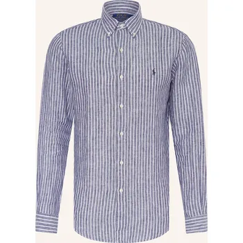 Pánská košile Polo Ralph Lauren Pánská Lněná Košile Custom Fit, tmavě modrá...