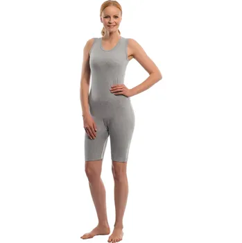 Body Unisex body bez rukávů se zipem na nohavicích Velikost: S, Barva: Šedá