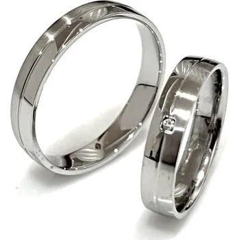 Prsten Ráj snubních prstenů | AKCE - Snubní prsteny z chirurgické oceli se zirkony skladem - 5118