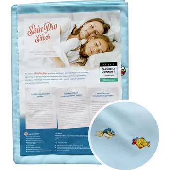 Povlečení SkinPro Silver dětské povlečení na přikrývku s potiskem 100 × 135 cm světle modré