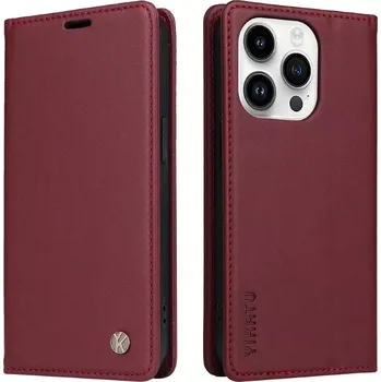 Pouzdro na mobilní telefon Pouzdro na iPhone 15 Pro YIKATU vínové