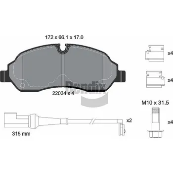 Brzdová destička Sada brzdových destiček, kotoučová brzda BENDIX Braking BPD1248