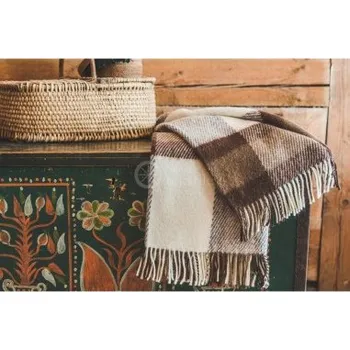 deka EVEI Vlněná deka hnedá 130 * 210 cm