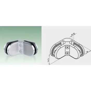 Zábradlí JAP Nerezový Držák skla rohový oblý 10,76mm, AISI 304