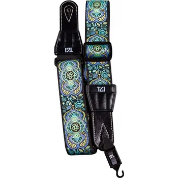 Kytarový popruh TGI TGS134D Persian Stitch Purple Yellow popruh na kytaru tkaný