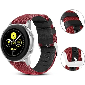 Sportovní Koženo-Nylonový Pásek Na Chytré Hodinky - 20Mm Barva: Červená