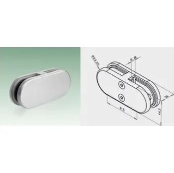 Zábradlí JAP Nerezový Držák skla průběžný oblý 8,76mm, AISI 304