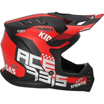 Helma na motorku a Dětská motokrosová přilba / MX helma ACERBIS PROFILE JUNIOR barva červená/černá/šedá velikost M 49-50 cm (hmotnost 1150 g ± 50 g (pro velikost "YM"))