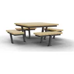 HTI Piknikový set Vega Typ ukotvení: dlouhé (k zabetonování), Barva konstrukce: zinek