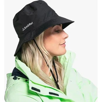 Čepice Schoffel Rain Hat4 unisex černý turistický klobouk proti dešti L