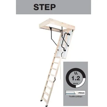 Schodiště ROOFLITE - FENSTRO Půdní skládací schody STEP rozměr 55/120cm