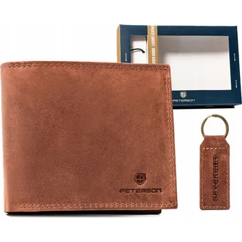 Peněženka Dárková sada kožená peněženka a klíčenka v hnědé barvě PTN SET-M-N994-CHM, VELIKOST UNI