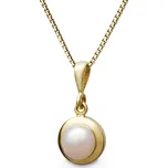 Přívěšek ze žlutého zlata s bílou perlou 347