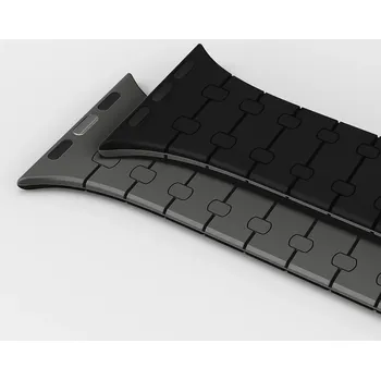 Silikonový Magnetický Pásek Na Apple Watch 42/44/45/49 Barva: Černo-Šedá
