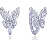 Stříbrné náušnice motýlci s bílými zirkony