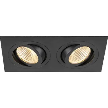 Bodové svítidlo SLV - BIG WHITE NEW TRIA® 155 zapuštěné stropní svítidlo, čtvercové, 2700K, dvoulampa, PHASE, 38°, černé - BIG WHITE (SLV) LA 1008512