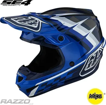Helma na motorku Dětská helma na motokros TroyLeeDesigns SE4 Youth Polyacrylite Warped Blue 2023 KM