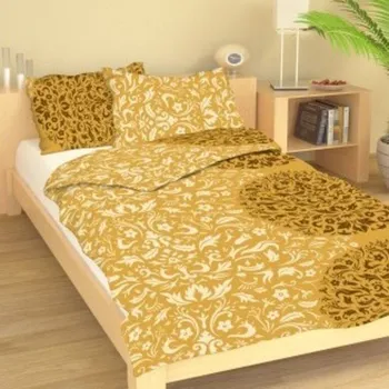 Povlečení Bavlněné povlečení Karin světle hnědá Uzávěr: Mandlovací knoflík