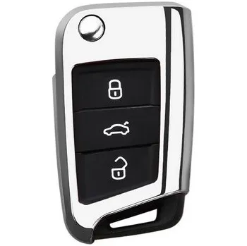 COVERKEYS Obal na klíč, kryt klíče Škoda Kodiaq I (2016 - 2024) metalický, chromovaný