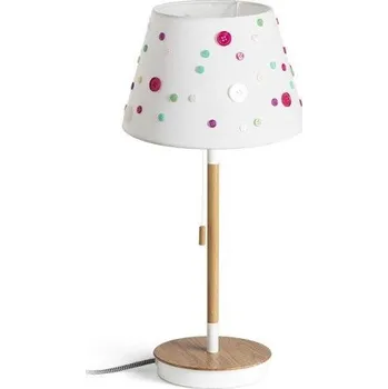 Lampička RED - DESIGN RENDL KEITH/DELISA stolní s USB bílá knoflíky/buk 230V E27 7W - RED - DESIGN RENDL RED R14037