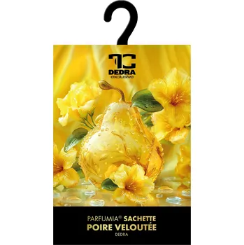 Osvěžovač vzduchu Vonná sašetka | SAMETOVÁ HRUŠKA | závěsný vonný sáček PARFUMIA® 8 g Dedra