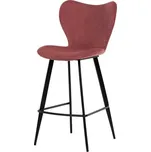 Židle barová, červená látka, černá podnož