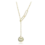 1246 MINET Pozlacený stříbrný náhrdelník visící kulička