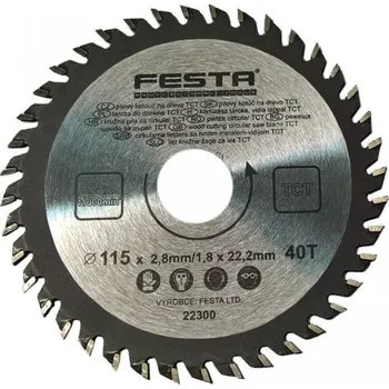 Pilový kotouč Kotouč pilový TCT, průměr 115mm, 40 zubů FESTA