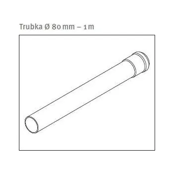 Kouřovod Protherm trubka 1 m - 80 mm (T2K) (0020257027)