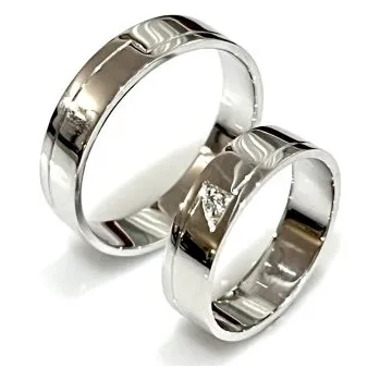 Prsten Ráj snubních prstenů | Snubní prsteny z bílého zlata - skladem - 4693