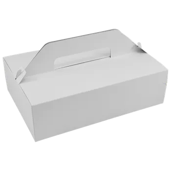 Jednorázové nádobí EcoPack Krabice na dort papírová 27x18x8 cm s uchem 50 ks