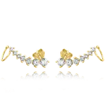 MINET Pozlacené elegantní stříbrné náušnice s bílými zirkony JMAN0254GE00